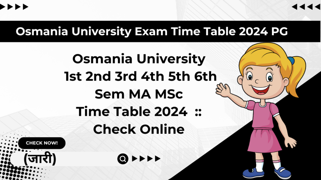Osmania University 1st 2nd 3rd 4th 5th 6th Sem MA MSc Time Table 2024