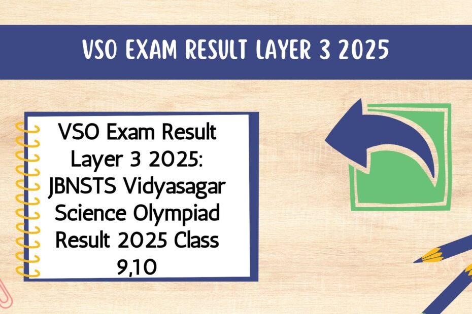 VSO Exam Result Layer 3 2025: JBNSTS Vidyasagar Science Olympiad Result 2025 Class 9,10